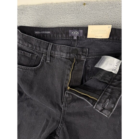 NYDJ Women's Size 31 Brooke High-Rise Loose Straight Jeans In Vintage Black - Picture 10 of 12